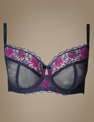 Embroidered Non Padded Balcony Bra DD-GG